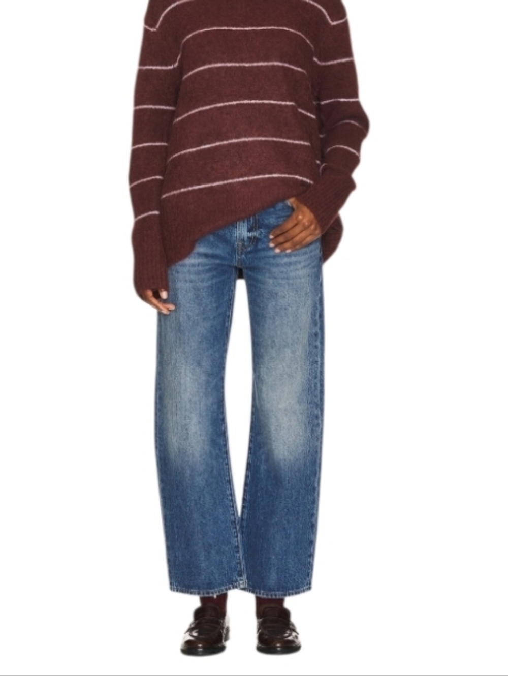 Pistola Lexi High-Rise Bowed Straight-Leg Denimankle Crop Length Jeans